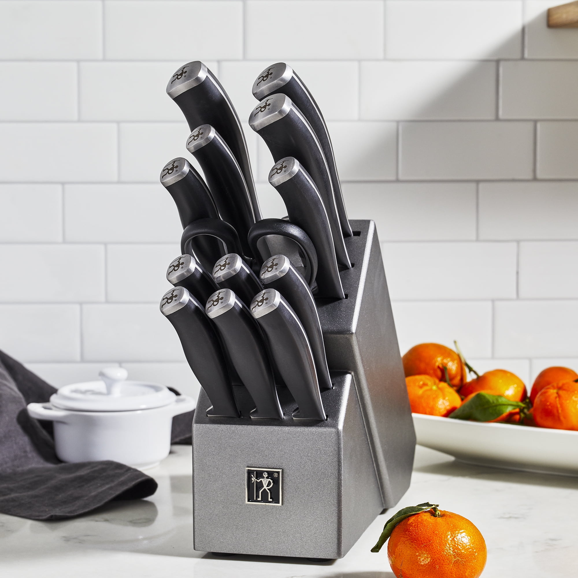 Marco Almond KYA26 14-Piece Knife Block Set with Built-in