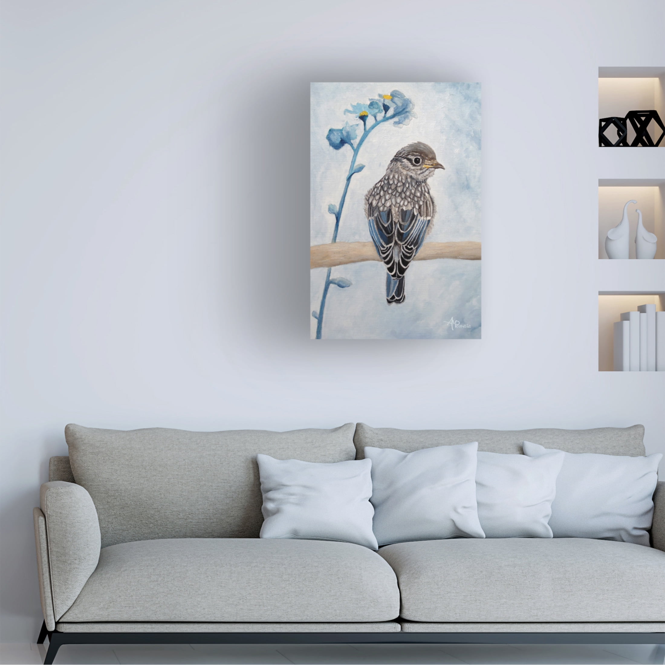 Canvas Wall Art - Angeles M. Pomata 'Perked And Perched' Wall Art for Living Room, Bedroom, or Office D?cor by Trademark Fine Art - 16 x 24 Inches