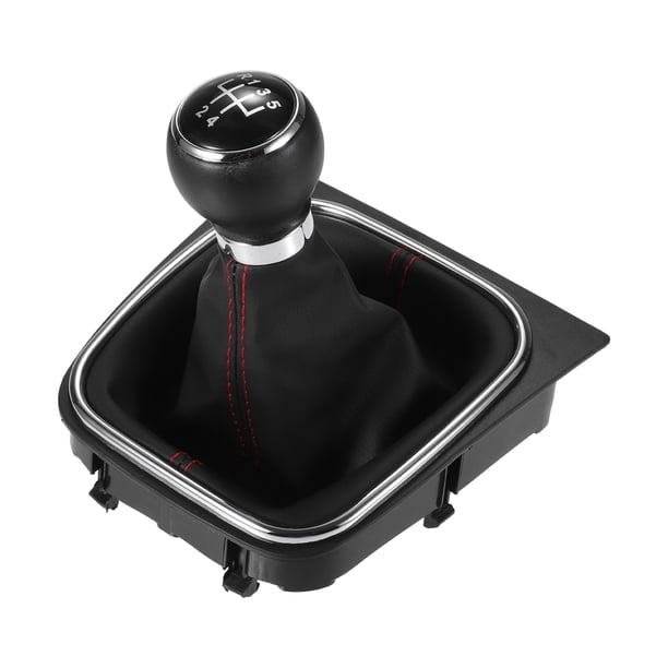 Pomo de palanca de cambios manual Unique Bargains 5 velocidades con funda de polaina para Volkswagen Golf MK5 MK6 2004-2007 Negro