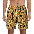 thumbnail image 2 of Picia Sunflowers 1 pattern Mens Swim Trunks with Compression Liner Stretch Beach Shorts Quick Dry with Zipper Pockets No-Chafing Board Shorts-Medium, 2 of 9