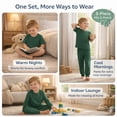 thumbnail image 4 of Rimyaw Little Boys Girls 3-Piece Pajama Set, Cotton Blend Sleepwear with T-Shirt, Shorts and Pants, Soft Kids Loungewear, Forest Green Sizes 6T, 4 of 6