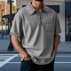 thumbnail image 1 of pstuiky camisetas de hombre, Blusa/camiseta informal de verano para hombre, de color liso, con cuello vuelto camisas casuales para hombre xl, 1 of 6
