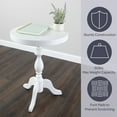 thumbnail image 3 of Lavish Home Pedestal Side Table - Round End Table with Vintage Look (White), 3 of 8