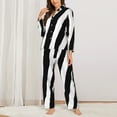 thumbnail image 3 of Kll Zebra Print Women'S Long Sleeve Pajamas With Pants Sleepwear Loungewear 2 Set-X-Large, 3 of 9