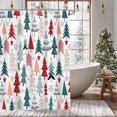 thumbnail image 1 of Christmas Shower Curtains for Bathroom Christmas Tree Shower Curtain Winter Xmas Tree Snowflake Pattern Bathroom Decor Washable Durable Fabric Shower Curtains 72x72 inch, 1 of 6