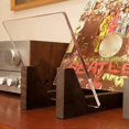 thumbnail image 2 of Vinyl Record Storage Holder Large Capacity Acrylic Ends Display Stand Wooden Lp Vinyl Album Desktop, 2 of 5
