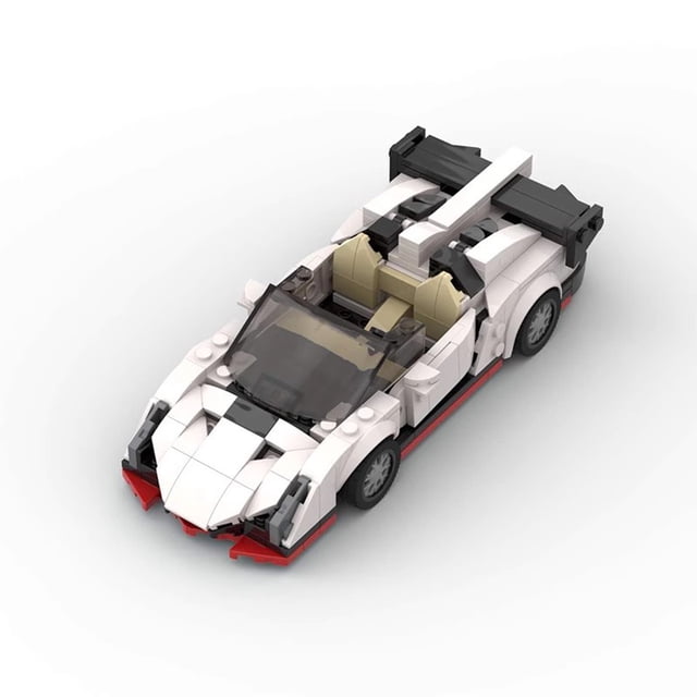 MOC Lamborghini Veneno V2 Supercar - Set de bloques de construcción de la serie de velocidad de 340pcs, juguete de ladrillos creativos para niños, configuración de escena y pantalla de coleccionista