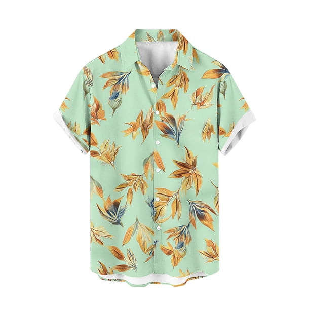 Camisetas de Lino para Hombres Vintage Bowling Manga Corta Cuello Cubano, Retro Playa Y Verano Hombre Manga Corta Botón Abajo Camisetas