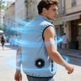 thumbnail image 3 of Leeye Summer Cooling Fan Vest, Rechargeable Air Conditioned Vest with 2 Built-in Fans & 3 Speeds, Lightweight Breathable Outdoor Work Jacket for Men, M, 3 of 4
