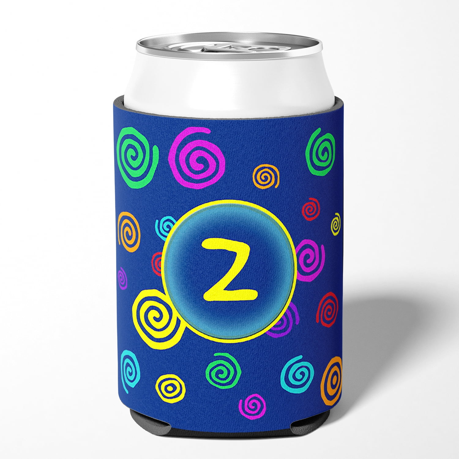Letter Z Initial Monogram - Blue Swirls Can or Bottle Beverage Insulator Hugger