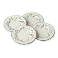 thumbnail image 4 of Pfaltzgraff Winterberry 8 inch Stoneware Salad Plates, Set of 4, White with Green and Red Accents, 4 of 10