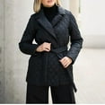 thumbnail image 3 of Elainilye Fashion Fleece Jacket Women Fall Clothes Plus Size Warm Lapel Cotton Coat Long Sleeve Jacket Parka Coat,Black, 3 of 9