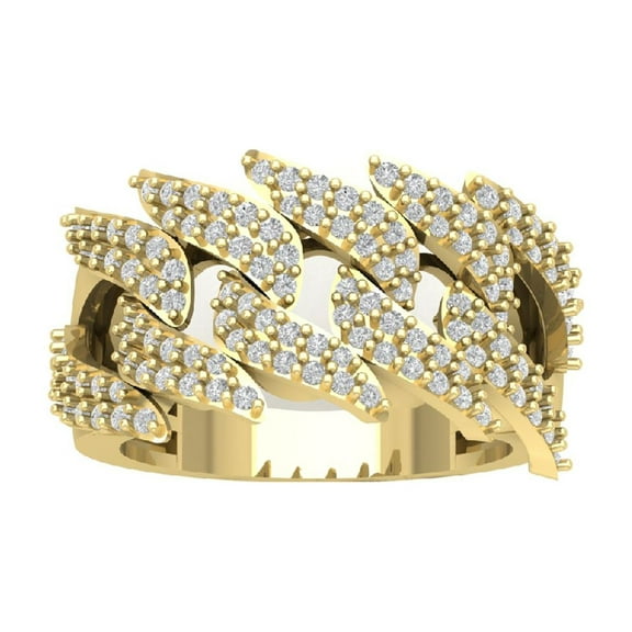 Araiya Fine Jewelry 10K Yellow Gold Round-shape Lab Grown Diamond Fashion Band Ring ( 1 1/4 cttw, D-F Color, VS Clarity) Size 10