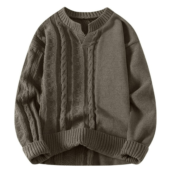 M-4X Plus Size Sweaters for Men Long Sleeve Big & Tall V Neck Sweatshirts Mens Casual Solid Color Pullover Knitted Thermal Warm Sweater Shirts