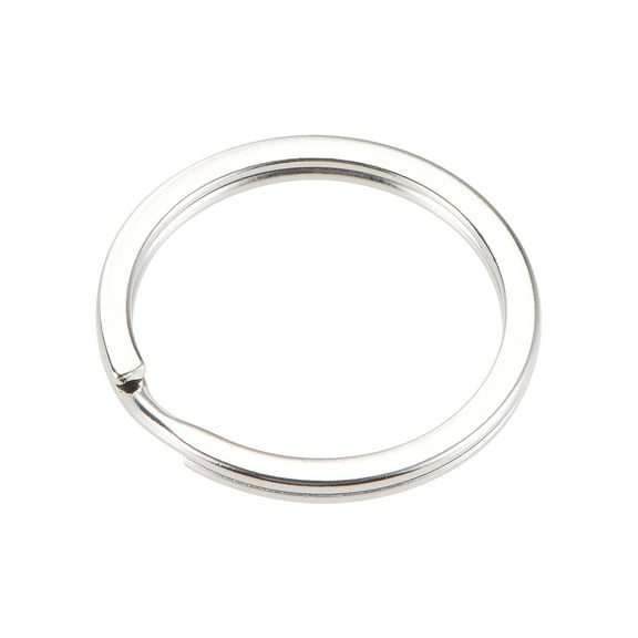 Uxcell 32mm O.D. Electroplated Iron Flat Open Split Keyring Connector 10 Count