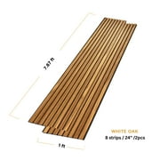 3D Wood Wall Panels | Acoustic Panels for Interior Wall Décor on Felt Back Board | Decorative Slat Panels for Wall and Ceilings | White Oak - 8 x 1 ft. x 2 Pack