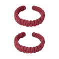 thumbnail image 2 of Curtain Tiebacks, Braided Curtain Tiebacks, Thick Cotton Rope Curtain Tiebacks, Open Cuff Curtain Ties, 2 Pack Maroon Woven Cord Curtain Holdbacks 10X1 Inch for Easy Window Side, 2 of 7