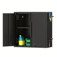 thumbnail image 2 of Garage Wall Cabinet, 26" H Metal Wall Cabinet with Lockable Doors And Adjustable Shelf, Wall Mounted Metal Storage Cabinets for Garage Assembly Required (26" H Black Gray), 2 of 9