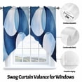 thumbnail image 3 of Abstract Stitching Swag Curtain Valance for Windows, Blue White Gradient Circular Window Treatments Short Swag Topper for Kitchen Windows Bathroom Bedroom, 28"x36", 3 of 8