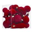 thumbnail image 1 of 28 adornos navideños de bolas, colgantes de decoración navideña, adornos flocados para fiestas de aniversario de Acción de , suministros para Rojo, 1 of 9