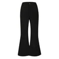 thumbnail image 6 of FRSASU Corduroy Pants for Women High Waisted Stretchy Flare Pants Casual Wide Leg Bell Bottom Trousers with Pockets Black, 6 of 9