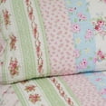 thumbnail image 5 of Pink Rosary 100% Cotton 3PC Classic Floral Vermicelli-Quilted Quilt Set (King Size), 5 of 6