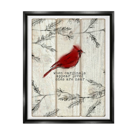 Cardinals Appear Loved Ones Near Phrase Animals & Insects Graphic Art Jet Black Framed Art Print Wall Art