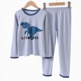 thumbnail image 5 of TOWED22 Outfit for Toddler Boys Long Sleeve Print Crewneck Top Elastic Waist Pants 2 Piece Casual Winter Clothing Set(Light Blue,5-6 Y), 5 of 6