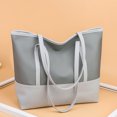 thumbnail image 1 of Bolsa Bolso de hombro Oxford para mujer, bolso de mano de empalme de PU para mujer a la moda (gris) JShteea Para Estrenar, 1 of 4