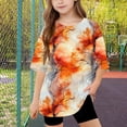 thumbnail image 5 of Virmaxy (5-15 Years) Boys Girls Fashion Casual Shirt Teenagers Solid Color Short Sleeve Round Neck Top Summer Loose Casual Trendy Pullover Shirt Multicolor-25 6 Years, 5 of 8