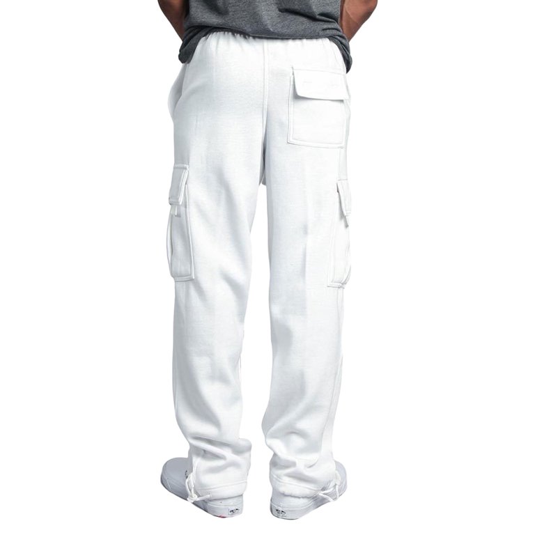  Mens Heavyweight Fleece Cargo Sweatpants Fashion Sport