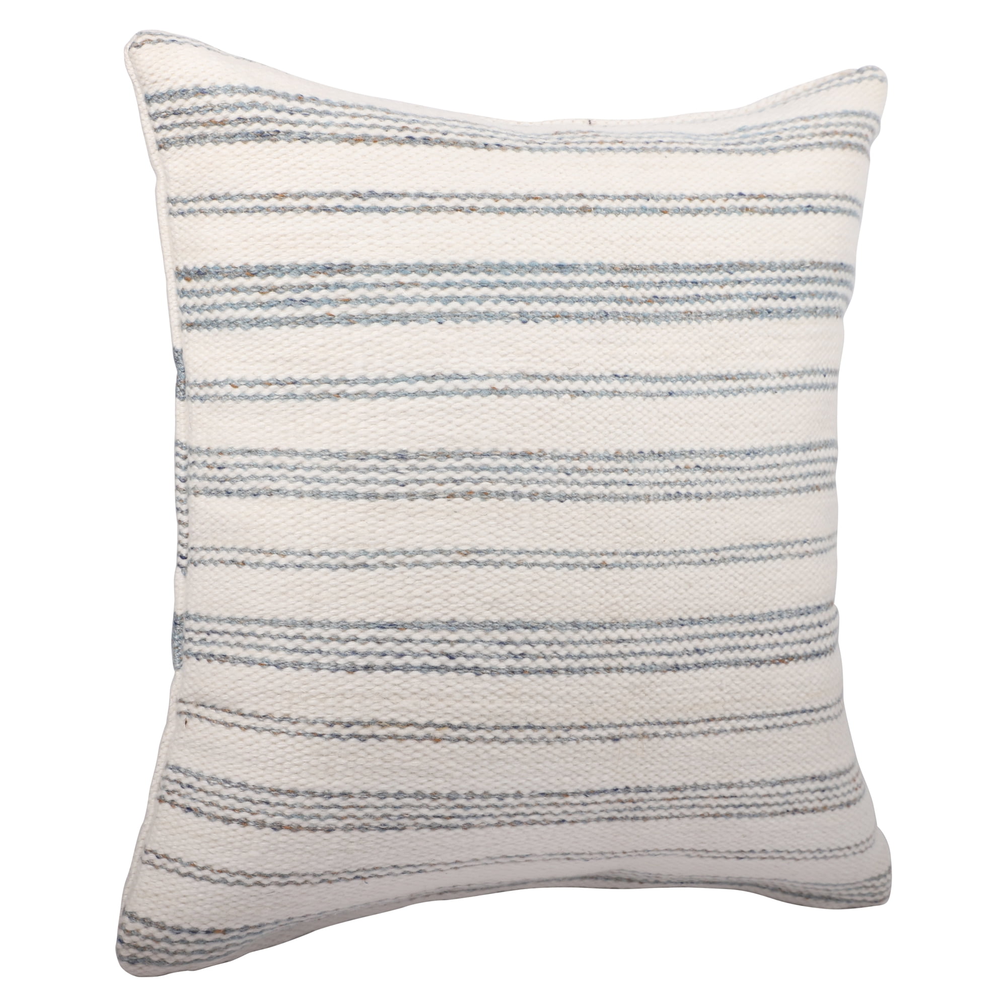Ox Bay Petra 20" x 20" Blue/White Striped Reversible Indoor/Outdoor Adult Decorative Throw Pillow