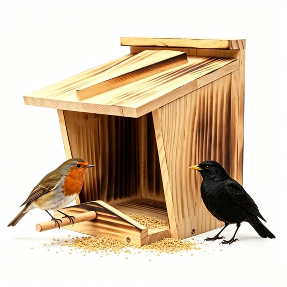 Solid Wood Robin Nesting Box – Handcrafted Bird House for Outdoor, Easy Clean & Mount for Backyard Garden & Patio – Attracts Finches & Bluebirds