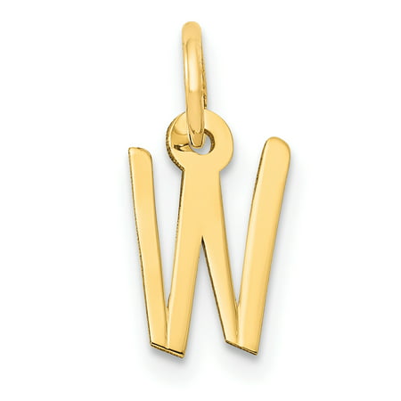 IceCarats - 14k Yellow Gold Small Slanted Block Initial Monogram Name Letter W Pendant Charm ...