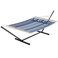 thumbnail image 2 of Hamac Double d'Extérieur avec Support, Hamac Portable Robuste avec Support en Acier Ajustable pour Patio, Jardin, Plage, Cour Arrière, Comprend un Sac de Transport, 2 of 7