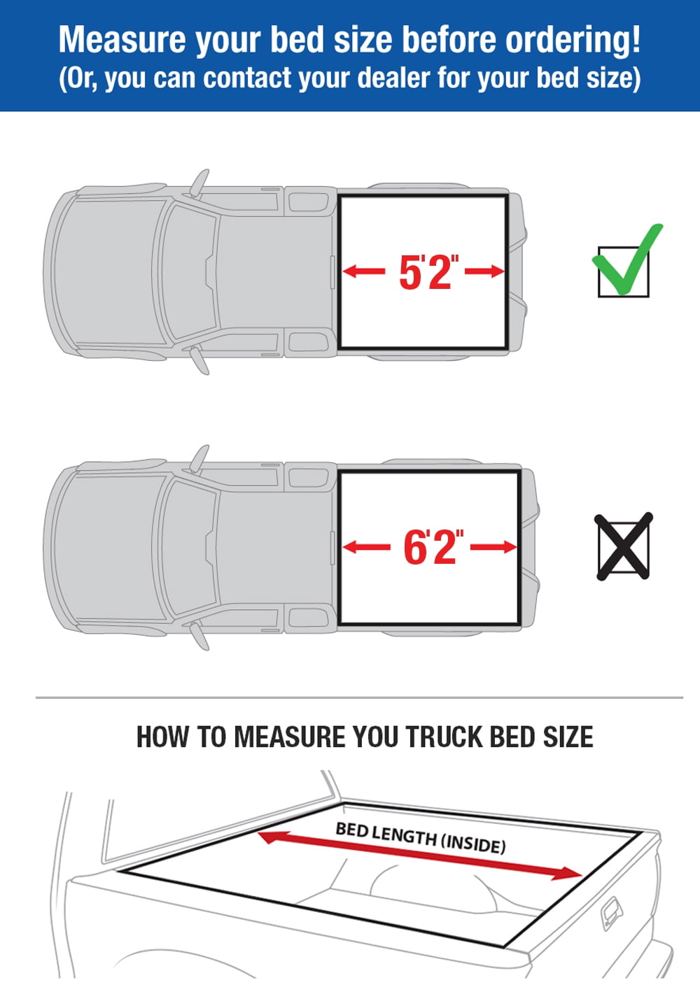 Tyger Auto T3 Soft Tri-fold Truck Bed Tonneau Cover Compatible with 2015-2022 Chevy Colorado GMC Canyon | 5'2" (62") Bed | TG-BC3C1039