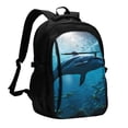 thumbnail image 1 of Balery Ocean Dolphin Fish School Mochila con carga USB para hombre y mujer - Mochila impermeable y antirrobo para portátil con puerto USB para viajes, trabajo, estudios y universidad, 1 of 7