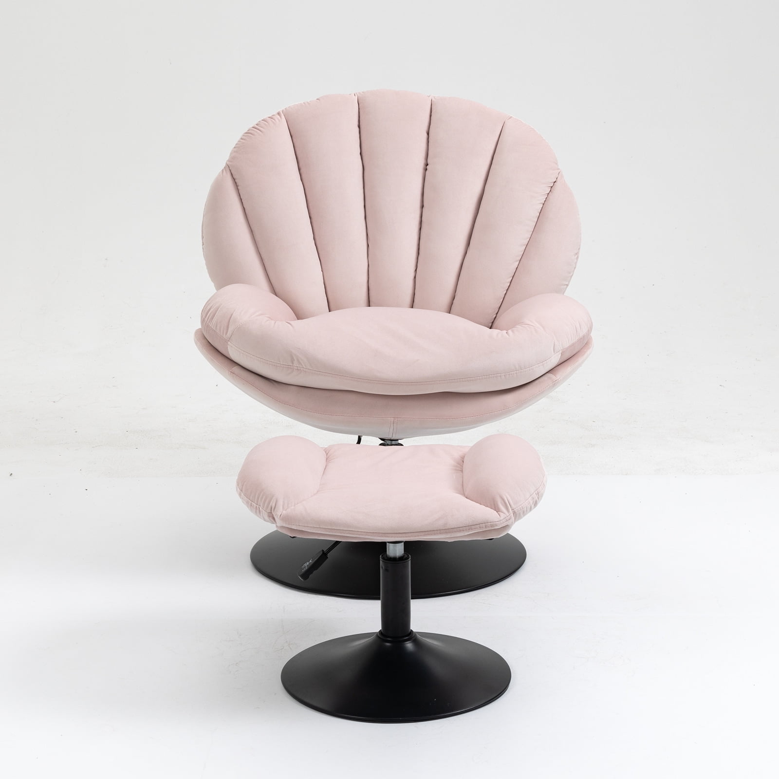 Yardi Yard Modern Swivel Upholstered Accent Chair and Ottoman, Adjustable Seat Height Velvet Office Chair Pink Yardi Yard Modern Swivel Upholstered Accent Chair and Ottoman, Adjustable Seat Height Velvet Office Chair Pink