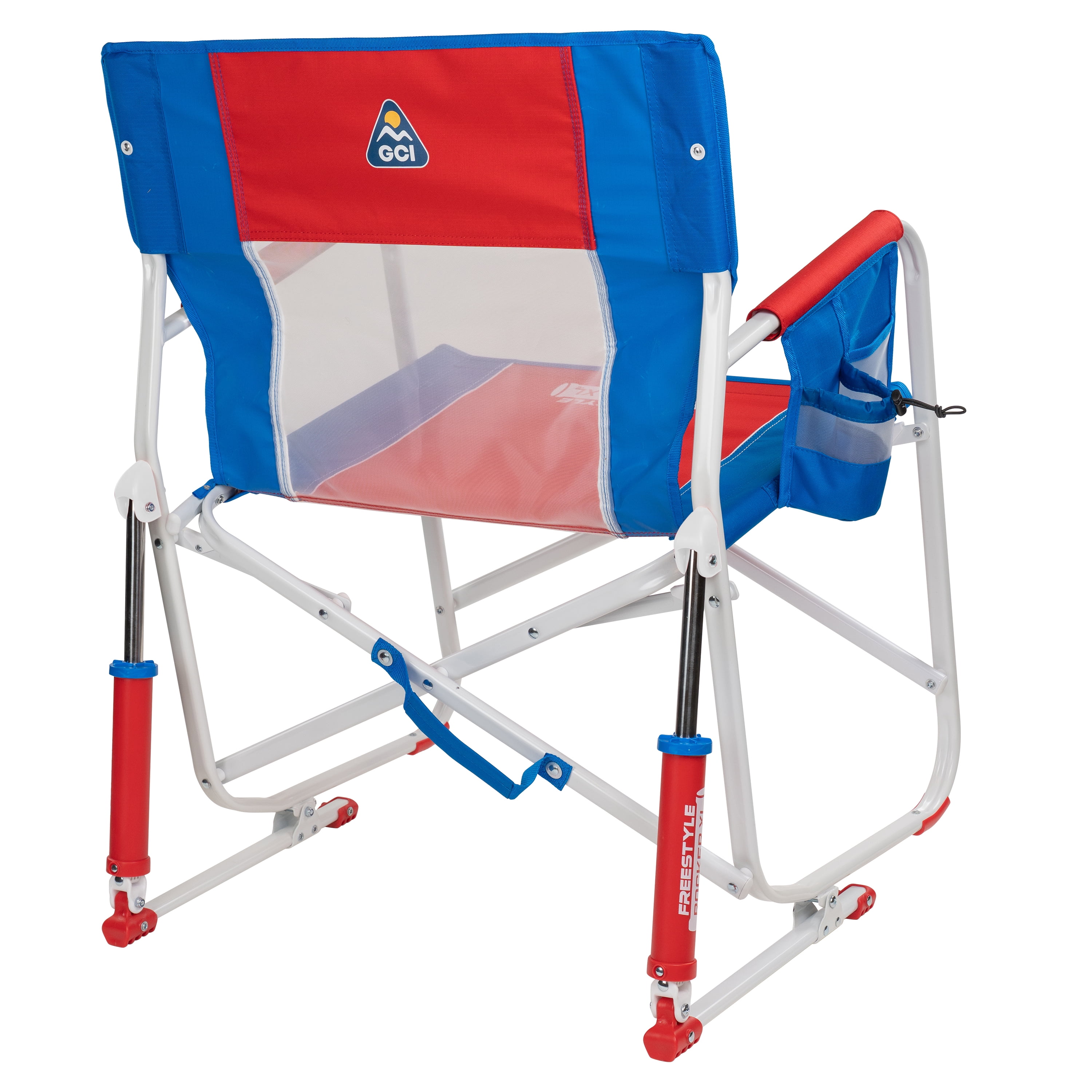GCI Outdoor Freestyle Rocker XL Oversized Foldable Rocking Camp Chair, Patriotic