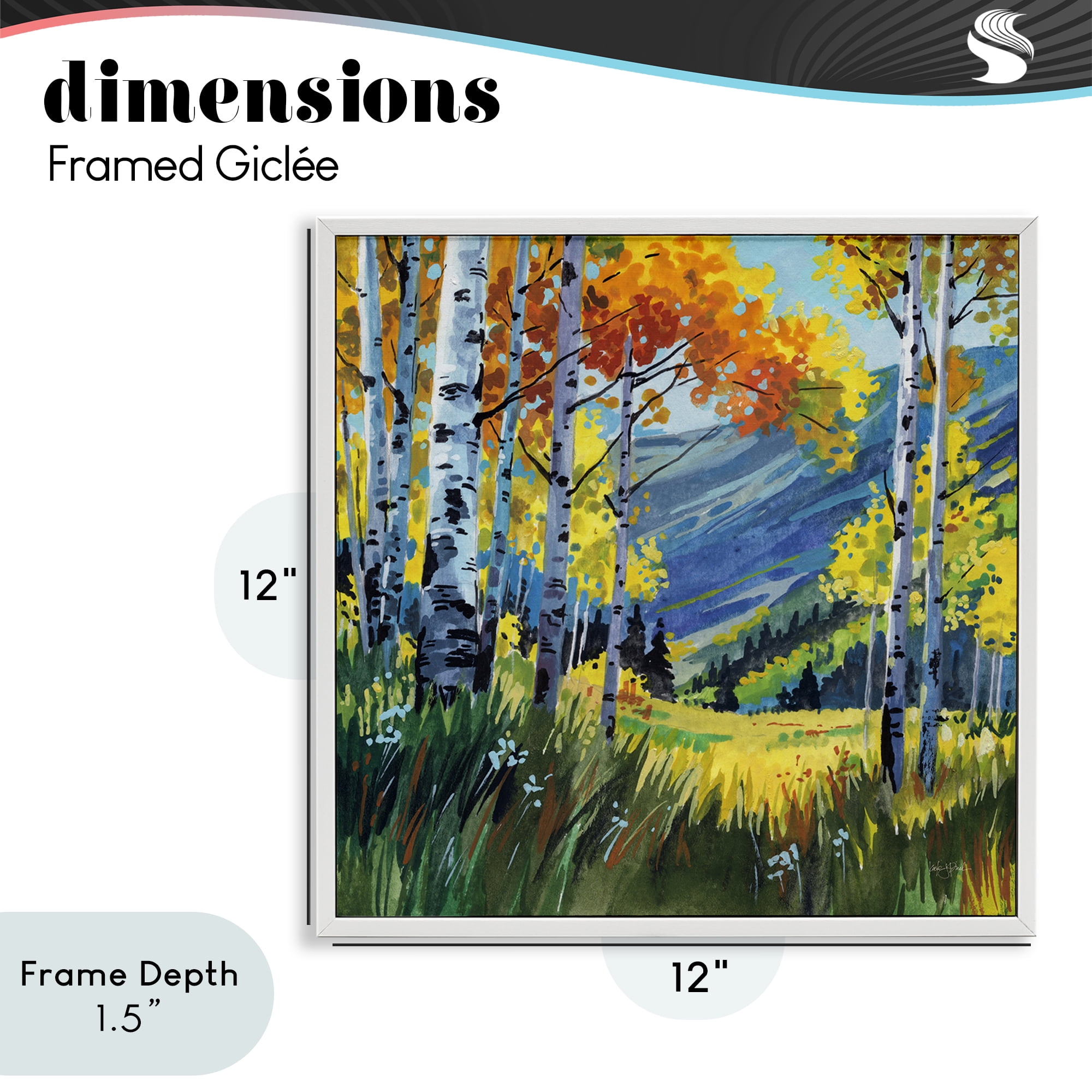 Stupell Industries Autumn Golden Birch Grove White Framed Giclee Art, design by Kate Jarvik Birch