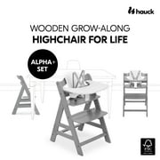 hauck Alpha+ Adjustable Wooden High Chair Set, Gray