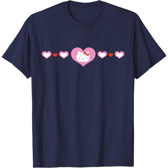 Hello Kitty Hearts DTG Print Unisex T-Shirt