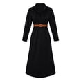 thumbnail image 2 of Purcolt Women's Elegant Maxi Dresses Dressy Casual Half Button Collared V Neck Long Sleeve Shirt Dresses Comfort Loose Fit Business Work Office Dresses, 2 of 6
