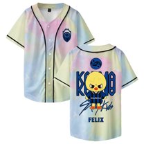 Stray Kids SKZ Karma Felix Merch Baseball Jersey Short Sleeve Button-up Shirts Women Men Streetwear Tops