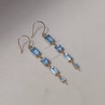 thumbnail image 6 of Natural Swiss Blue Topaz Earrings, 14K Solid Yellow Gold Swiss Blue Topaz Earrings, December Birthstone Earrings, Anniversary Present, 6 of 10