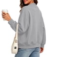 thumbnail image 5 of XPMWRP Women's Oversized Open Front Fleece Cardigan, V-Neck Long Sleeve Coat with Pockets, Casual Lounge Outerwear Gray L, 5 of 9