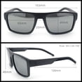 thumbnail image 3 of SA106 Polarized Rectangular Sport Sunglasses for Men UV400 Mirrored Lightweight Metalic Grey Frame - Silver Mirror, 3 of 6