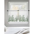 thumbnail image 5 of Wildflower Leaf Tier Curtains 24 Inch Length,Sheer Curtains for Bedroom Living Room Window Green Floral Botanical White Watercolor Small Half Window Kitchen Curtains & Drapes 27.5"x24" 2 Panels, 5 of 6