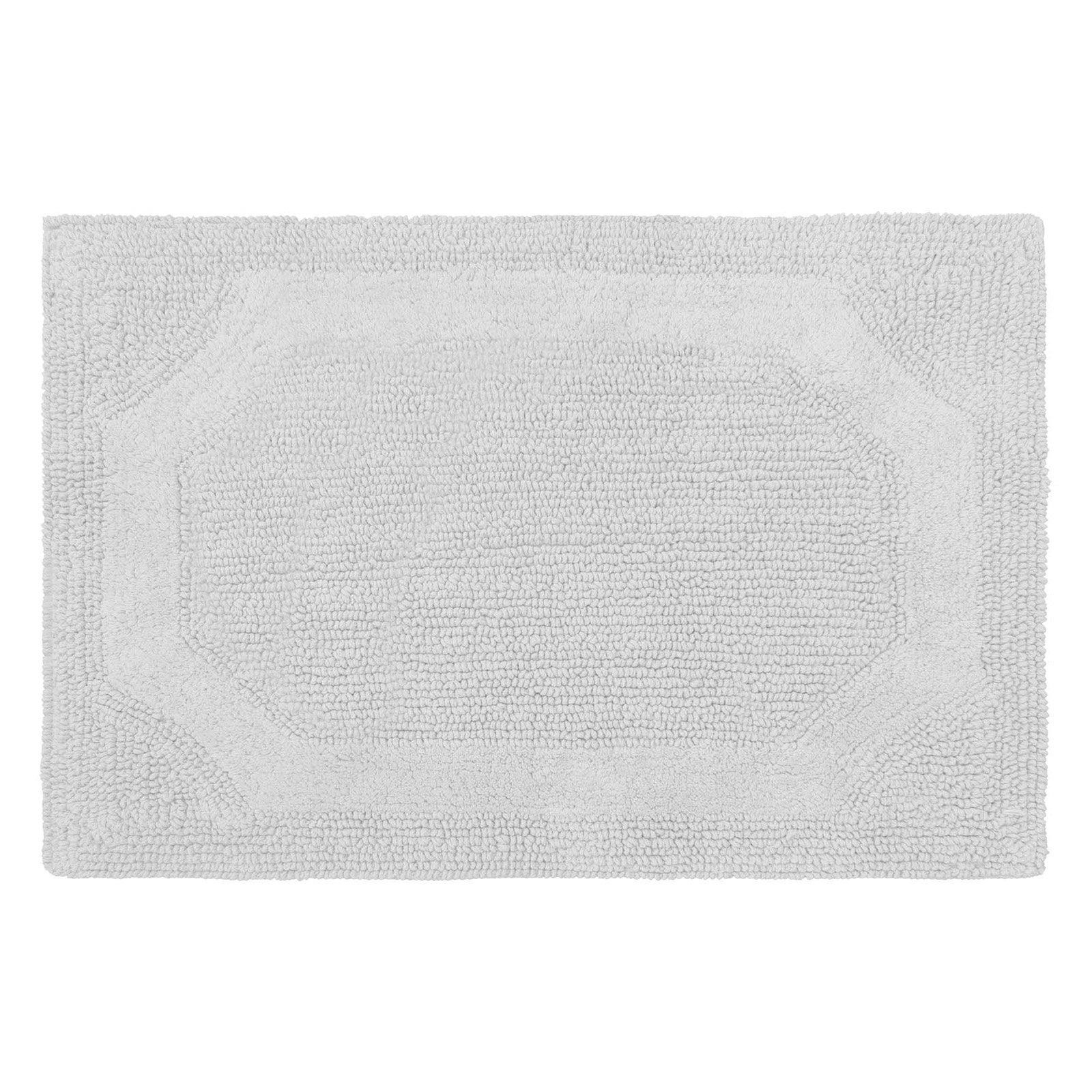 Laura Ashley Light Gray Reversible Cotton Bath Rug 17" x 24"