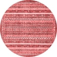 thumbnail image 1 of Ahgly Company Indoor Round Abstract Red Modern Area Rugs, 4' Round, 1 of 4